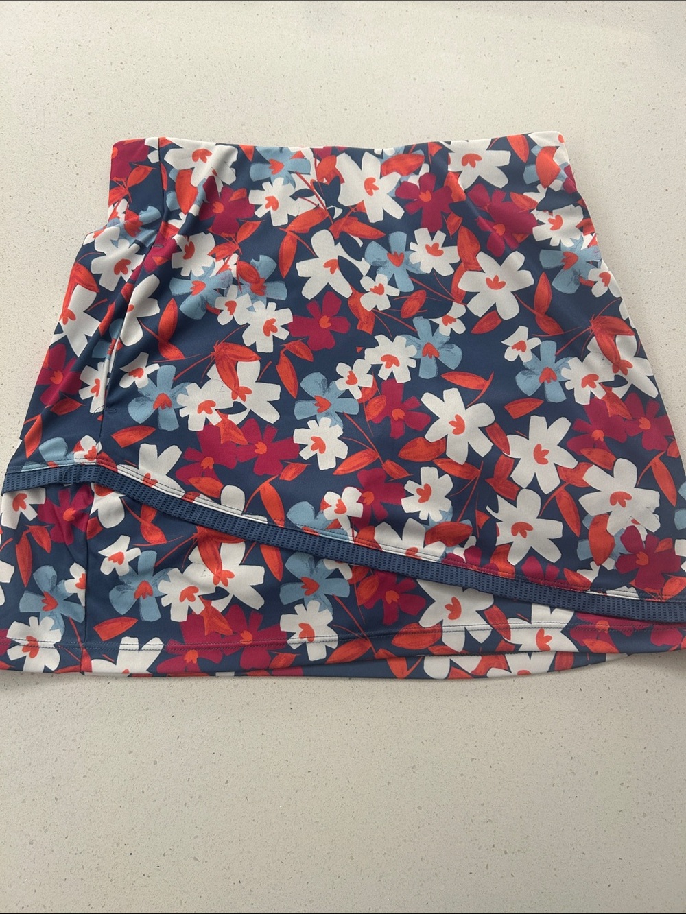 PGA Tour Floral Skort in Navy with Red, White & Light Blue Flowers